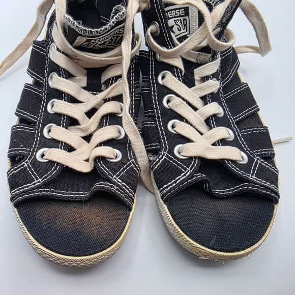 Converse Chuck Taylor All Star Gladiator Womens Size 7 Black White Sandals - Picture 10 of 13
